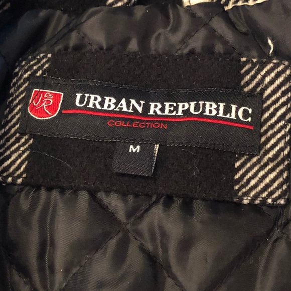 Womens Urban Republic Collection Plaid Pea Coat - Picture 9 of 16